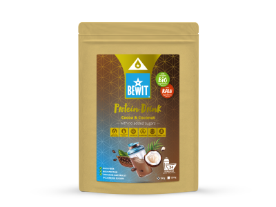 BEWIT Boisson protéinée, cacao avec noix de coco, avec stévia, BIO