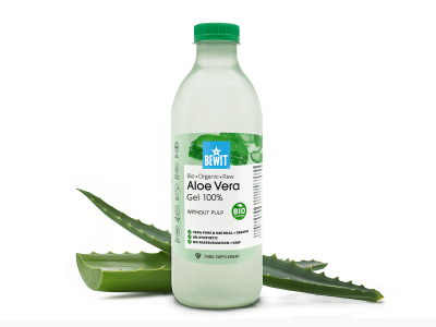 BEWIT Aloe Vera Gel mit Zitrone ohne Fruchtfleisch, BIO RAW