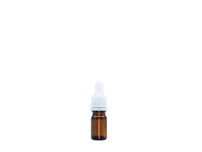 BEWIT Flacone di vetro marrone lucido, 5 ml, pipetta bianca