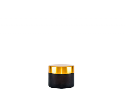 BEWIT Glass jar brown glass, 50 g, gold lid