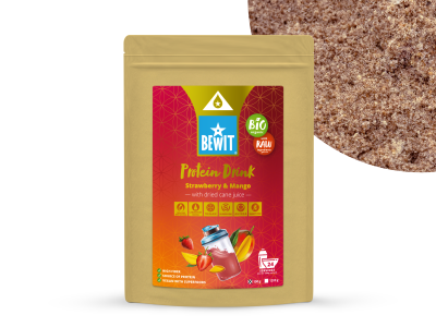 BEWIT Proteingetränk, Erdbeere und Mango BIO